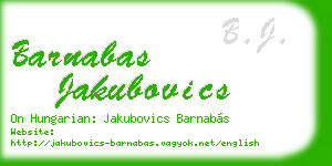 barnabas jakubovics business card
