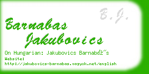 barnabas jakubovics business card